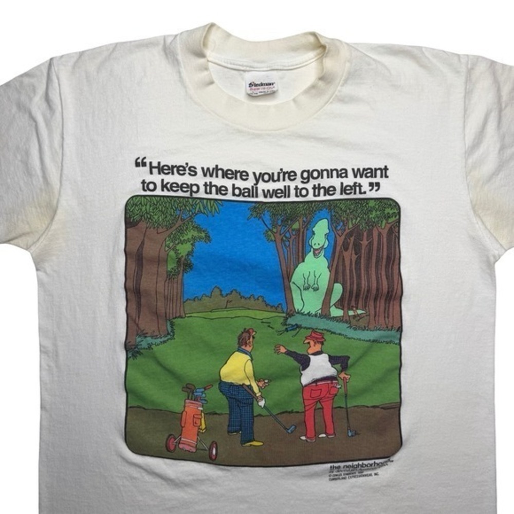 Vintage 90s Jerry Van Amerongen funny cartoon golf golfing‎ shirt